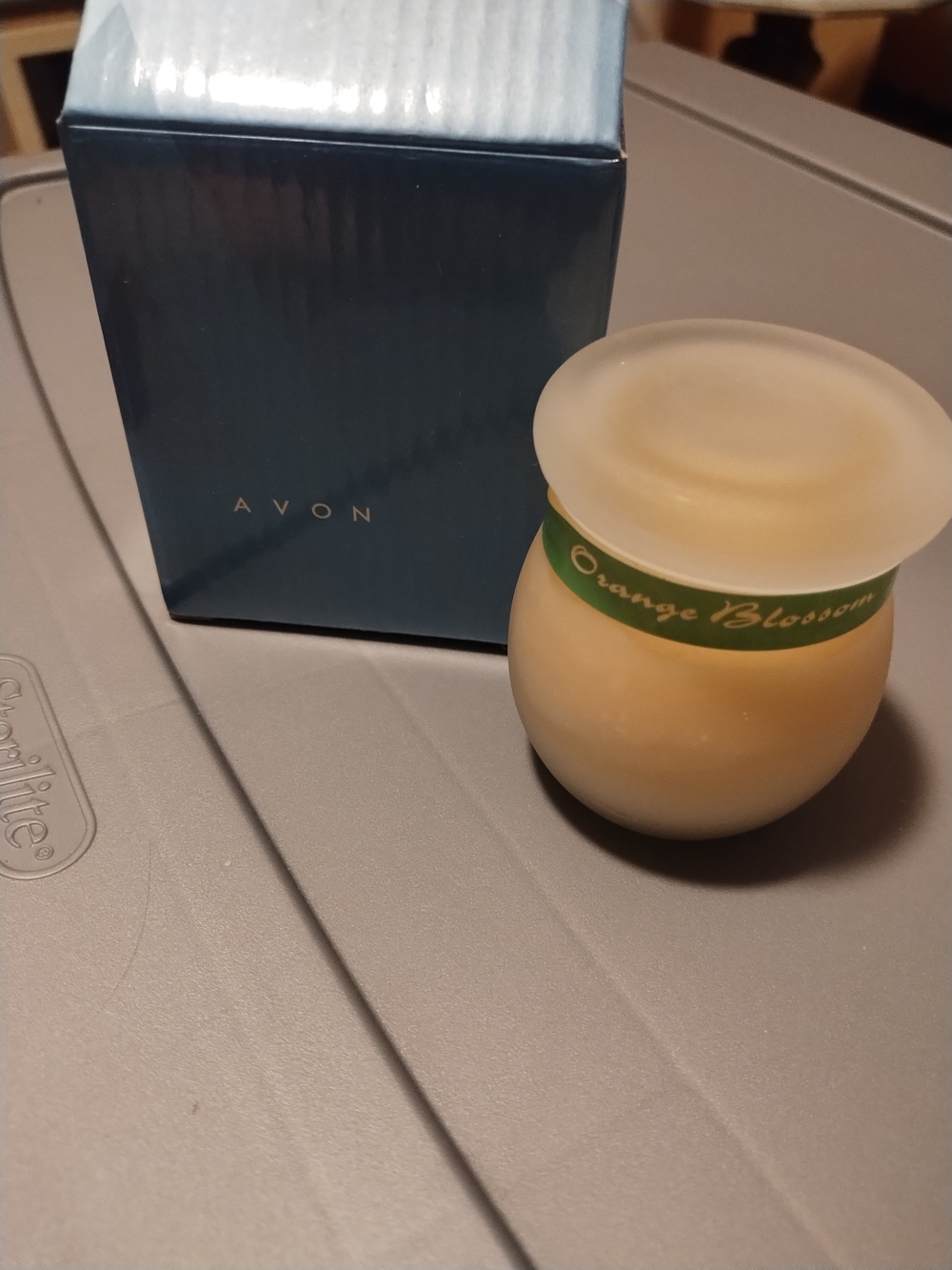Avon Orange Blossom Body Cream Jar - Cream & Green